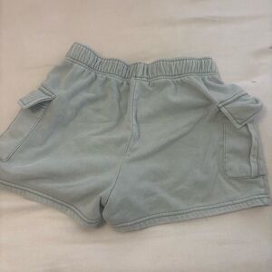 Gray Cargo Shorts Elastic Waistband Lightweight